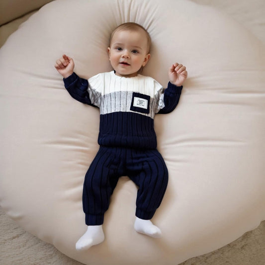 Baby Kleidung Jungen Winter Pullover Outfit Langarm Sweatshirt + Hose Kinder Bekleidungsset Für Baby-Jungen Strickpullover