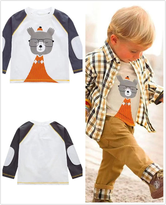 Kleinkind Jungen Casual 3-Teiliges Bekleidungsset T-Shirt + Kariertes Hemd + Khaki Hose