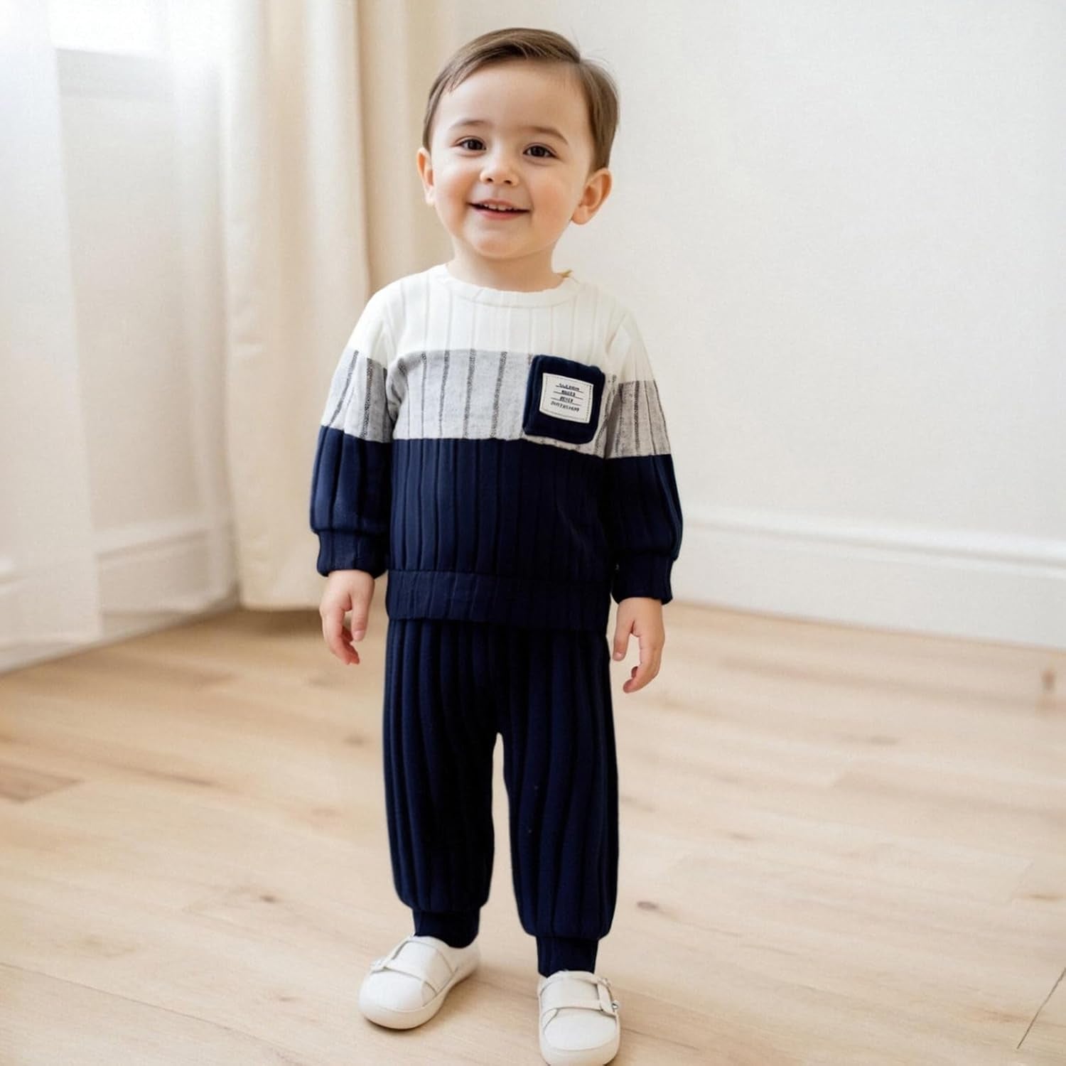 Baby Kleidung Jungen Winter Pullover Outfit Langarm Sweatshirt + Hose Kinder Bekleidungsset Für Baby-Jungen Strickpullover