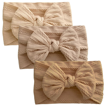 3 Stück Baby-Turban-Stirnband Für Neugeborene, Baby-Stirnbänder, Baby-Mädchen-Bögen, Weiche Schleife, Kopfbedeckung, Elastische Haarbänder Für Kleinkinder, Neugeborene