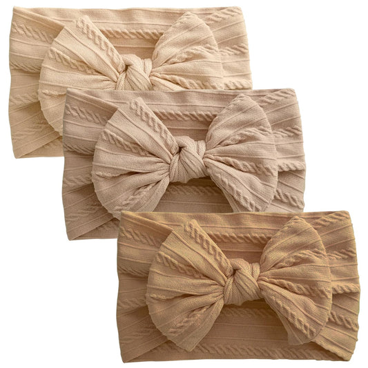 3 Stück Baby-Turban-Stirnband Für Neugeborene, Baby-Stirnbänder, Baby-Mädchen-Bögen, Weiche Schleife, Kopfbedeckung, Elastische Haarbänder Für Kleinkinder, Neugeborene