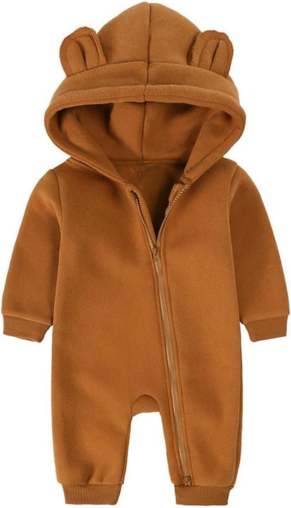 Neugeborenes Baby Jungen Mädchen Strampler Ein Stück Lange Ärmel Bär Ohr Hoodie Jumpsuit Kleinkind Frühling Herbst Bodysuit