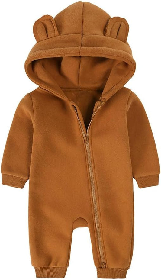 Neugeborenes Baby Jungen Mädchen Strampler Ein Stück Lange Ärmel Bär Ohr Hoodie Jumpsuit Kleinkind Frühling Herbst Bodysuit