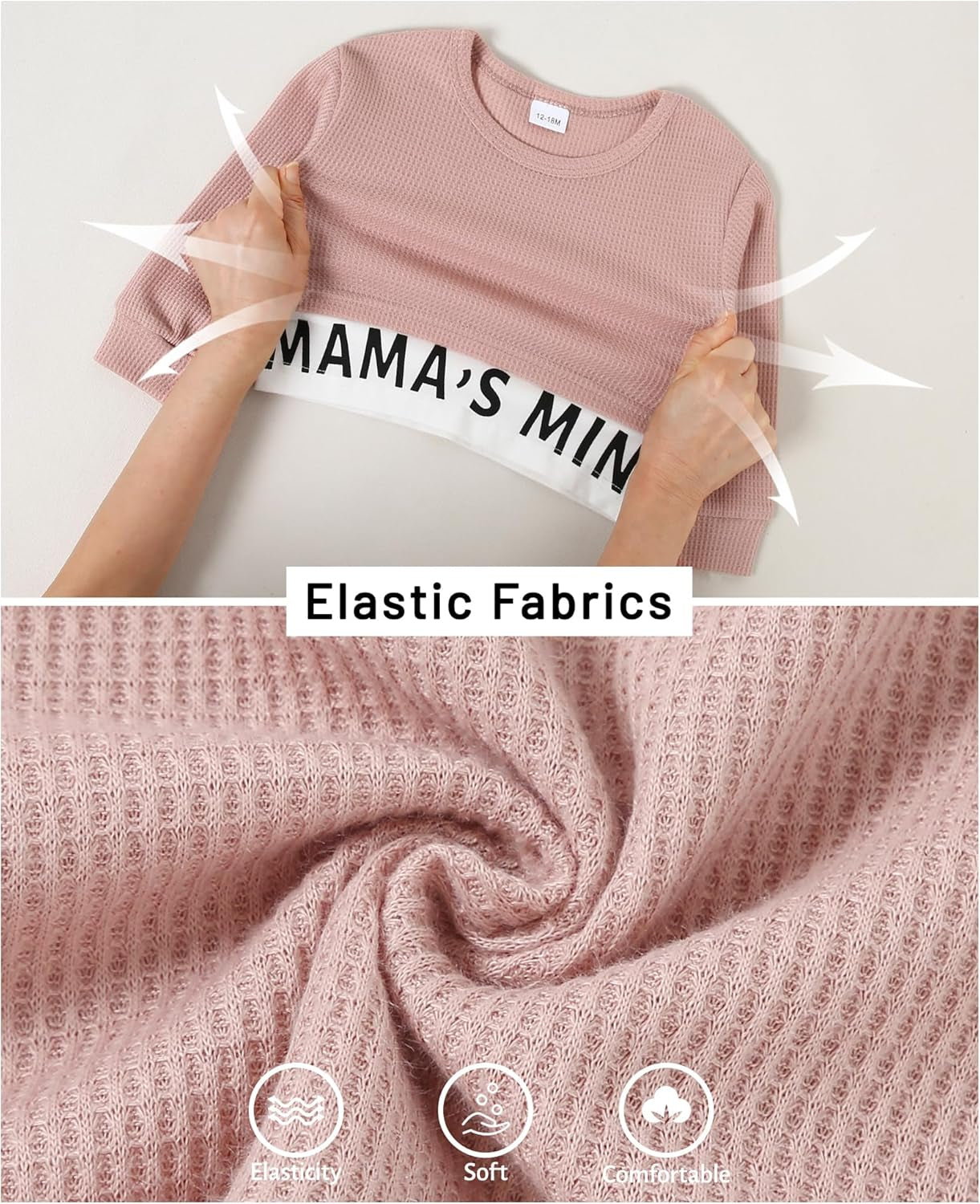 ZOEREA Baby Mädchen Kleidung Langarm Pullover Waffel Sweatshirt Tops + Hosen Set Neugeborene Weiche Kleinkinder Babykleidung Outfits Set