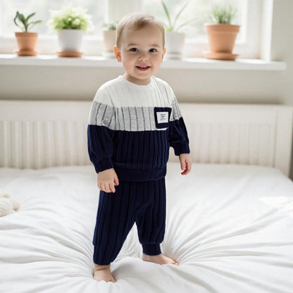 Baby Kleidung Jungen Winter Pullover Outfit Langarm Sweatshirt + Hose Kinder Bekleidungsset Für Baby-Jungen Strickpullover