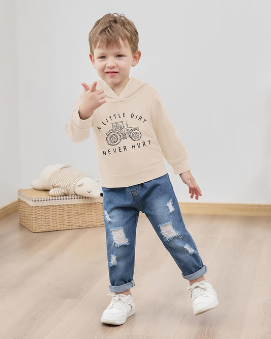 Baby Jungen Outfits Kleidung Sets Kleinkind Bekleidung Junge 1-5 Jahre Brief Muster Lange Ärmel Mit Kapuze Sweatshirt Und Baby Jeans Junge 2 Tlg