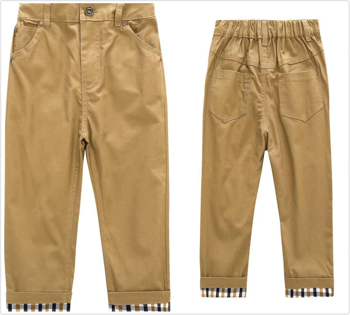 Kleinkind Jungen Casual 3-Teiliges Bekleidungsset T-Shirt + Kariertes Hemd + Khaki Hose