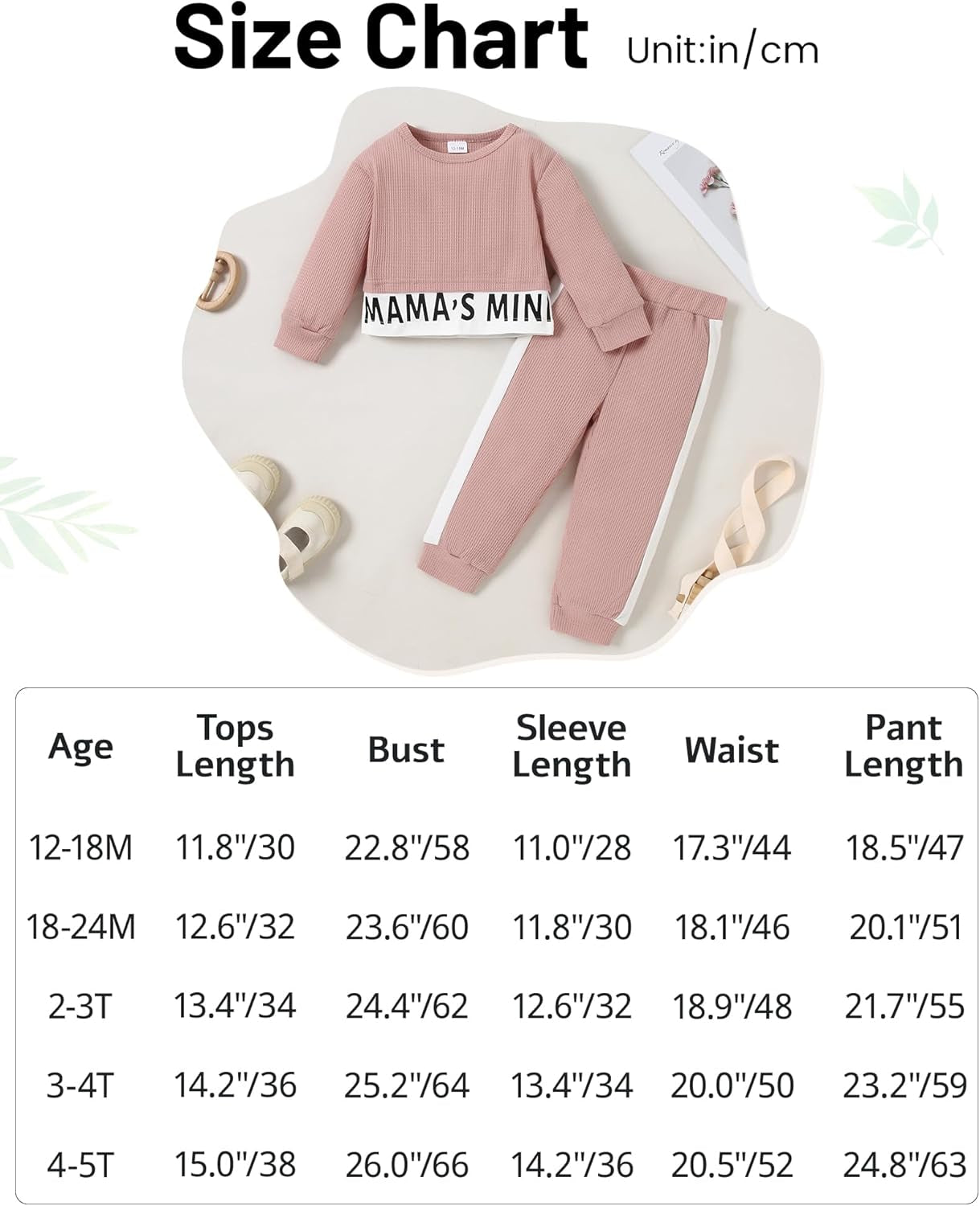 ZOEREA Baby Mädchen Kleidung Langarm Pullover Waffel Sweatshirt Tops + Hosen Set Neugeborene Weiche Kleinkinder Babykleidung Outfits Set