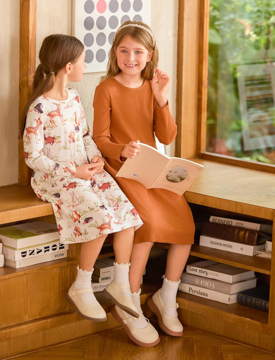 PATPAT Kleinkind Mädchen Kleid Set Langarm, Kind Kleid Einschulung, Packung Mit 2 Kleider Mädchen Festlich Mit Schmetterlingsmuster Für Geburtstag, Party, Bankett, Hochzeit, Urlaub, Gr.83-140