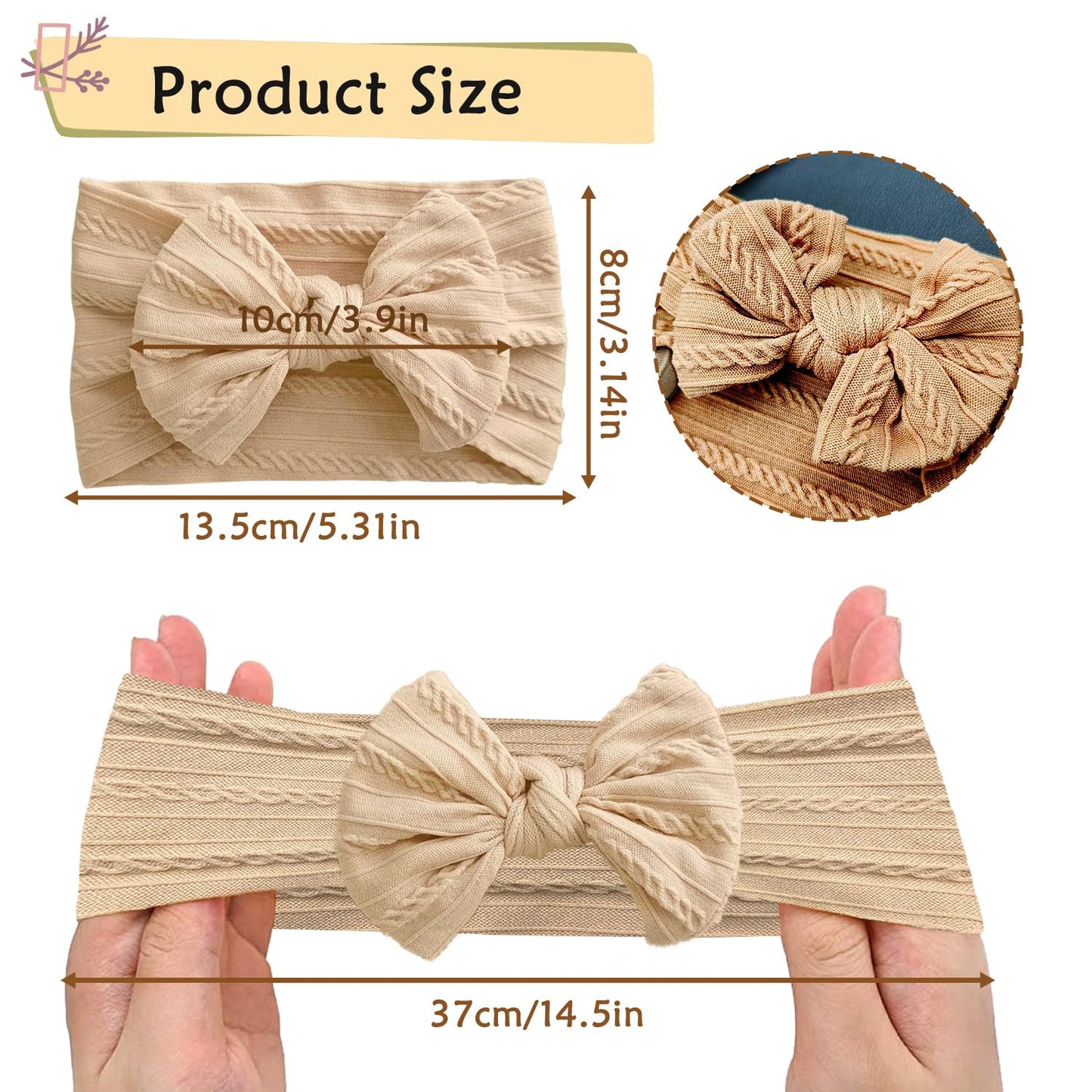 3 Stück Baby-Turban-Stirnband Für Neugeborene, Baby-Stirnbänder, Baby-Mädchen-Bögen, Weiche Schleife, Kopfbedeckung, Elastische Haarbänder Für Kleinkinder, Neugeborene