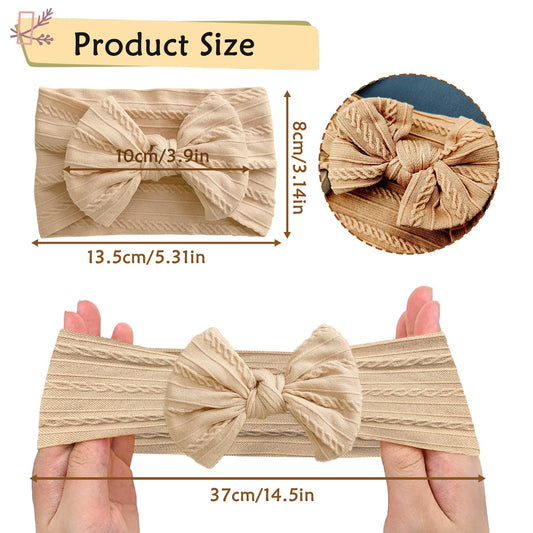 3 Stück Baby-Turban-Stirnband Für Neugeborene, Baby-Stirnbänder, Baby-Mädchen-Bögen, Weiche Schleife, Kopfbedeckung, Elastische Haarbänder Für Kleinkinder, Neugeborene