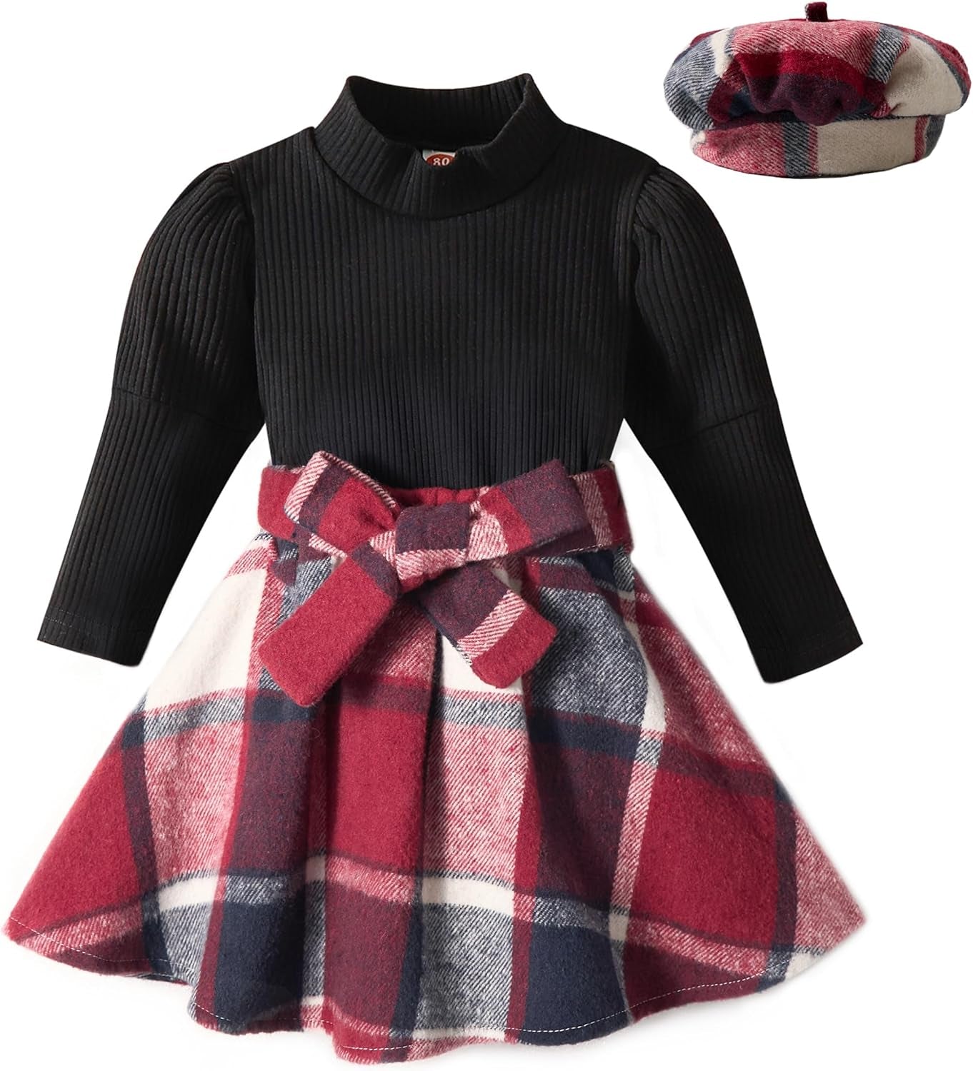 Miipat Kleinkind Mädchen Kleidung Set Mädchen Outfits Set Lange Ärmel Pullover Tops Mit Mini Rock Sets Frühling Herbst Baby Bekleidungsets Mädchen Kleider