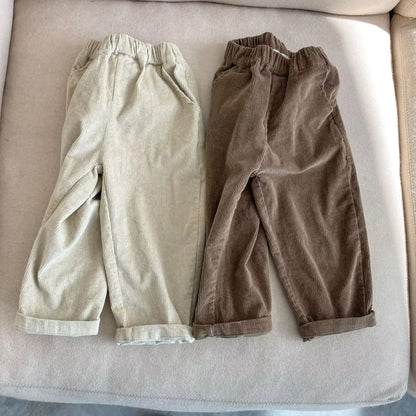 2025 Boys Korean Corduroy Pants Autumn Winter Hot Sale Girl Casual Pants Long Pants 1-7Year Kid'S Pants Trousers
