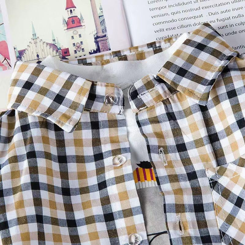 Kleinkind Jungen Casual 3-Teiliges Bekleidungsset T-Shirt + Kariertes Hemd + Khaki Hose