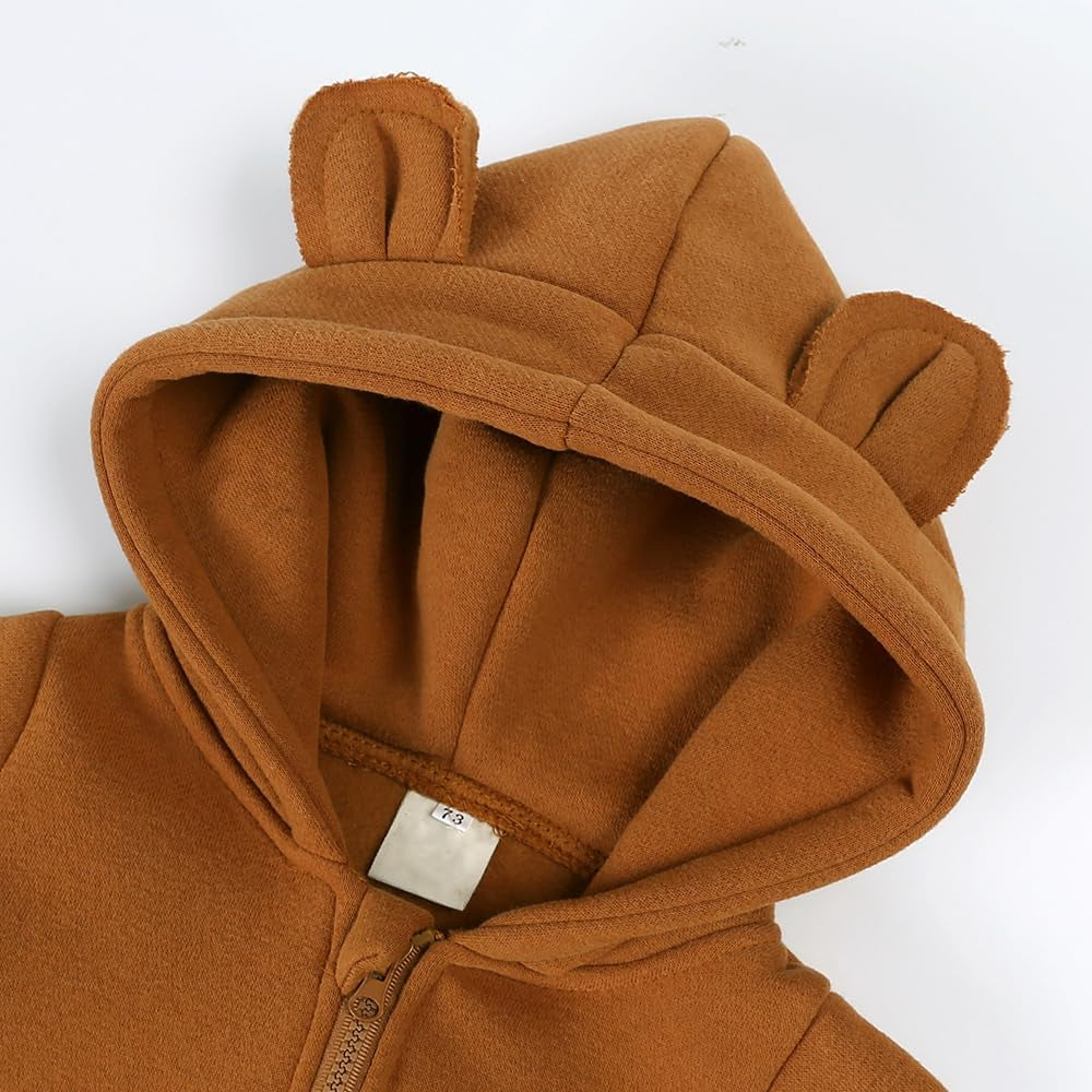 Neugeborenes Baby Jungen Mädchen Strampler Ein Stück Lange Ärmel Bär Ohr Hoodie Jumpsuit Kleinkind Frühling Herbst Bodysuit