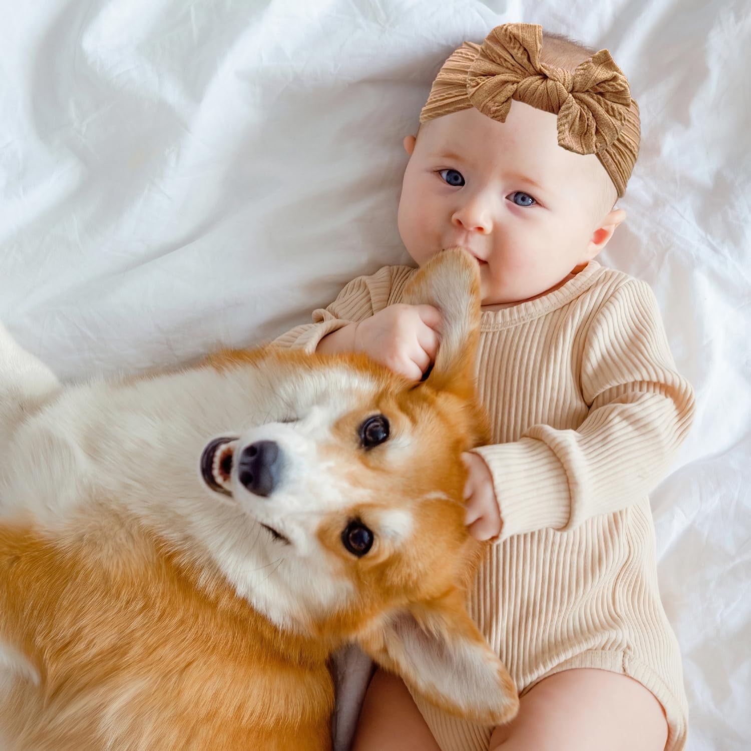 3 Stück Baby-Turban-Stirnband Für Neugeborene, Baby-Stirnbänder, Baby-Mädchen-Bögen, Weiche Schleife, Kopfbedeckung, Elastische Haarbänder Für Kleinkinder, Neugeborene