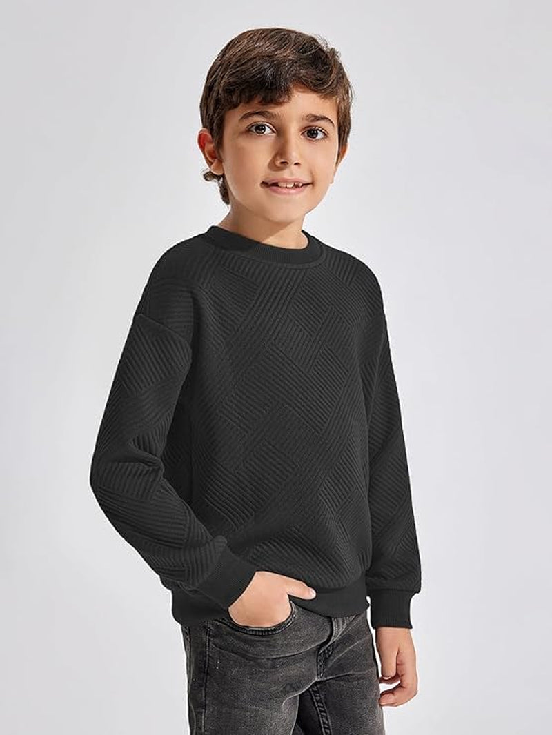 Haloumoning Jungen Langarmshirt Kinder Rundhals Sweatshirt Einfarbig Pullover Langarm T-Shirt Basic Top