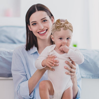 3 Stück Baby-Turban-Stirnband Für Neugeborene, Baby-Stirnbänder, Baby-Mädchen-Bögen, Weiche Schleife, Kopfbedeckung, Elastische Haarbänder Für Kleinkinder, Neugeborene