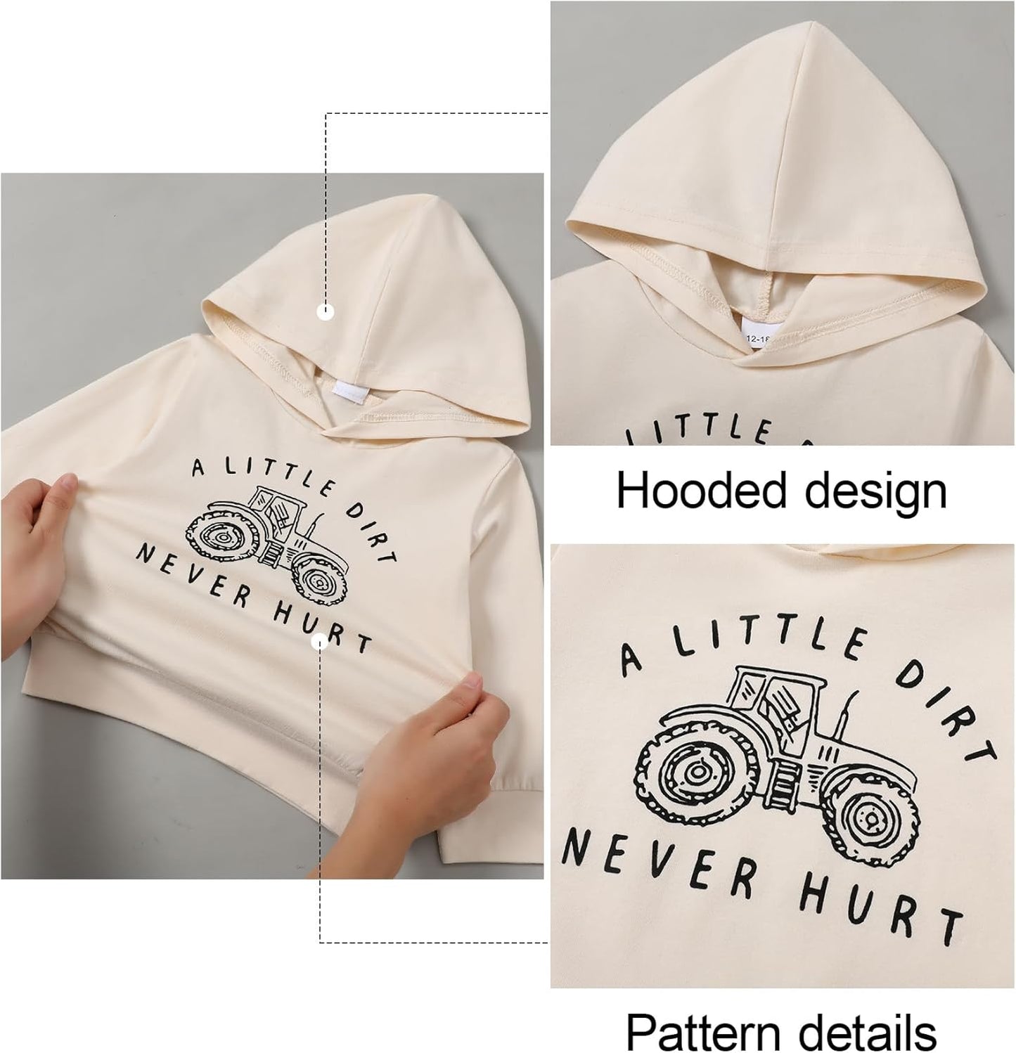 Baby Jungen Outfits Kleidung Sets Kleinkind Bekleidung Junge 1-5 Jahre Brief Muster Lange Ärmel Mit Kapuze Sweatshirt Und Baby Jeans Junge 2 Tlg