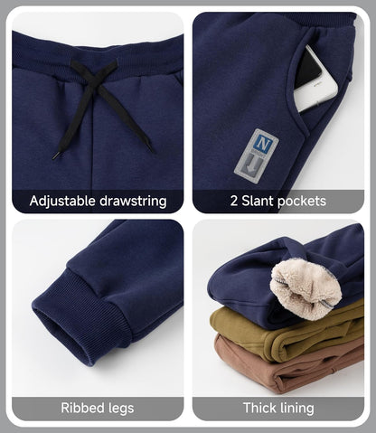 YOUNGSOUL Jungen Sporthose Gefütterte Jogginghose Kinder Sweathose Thermo Hose