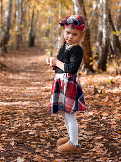 Miipat Kleinkind Mädchen Kleidung Set Mädchen Outfits Set Lange Ärmel Pullover Tops Mit Mini Rock Sets Frühling Herbst Baby Bekleidungsets Mädchen Kleider