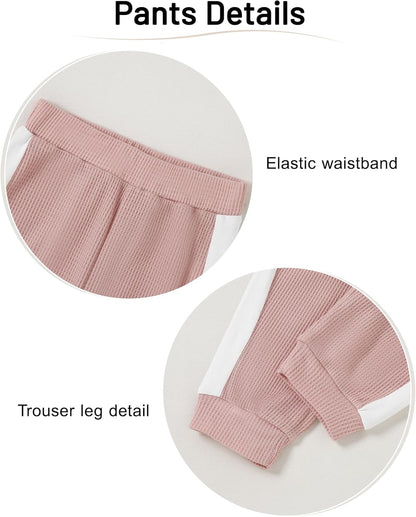 ZOEREA Baby Mädchen Kleidung Langarm Pullover Waffel Sweatshirt Tops + Hosen Set Neugeborene Weiche Kleinkinder Babykleidung Outfits Set