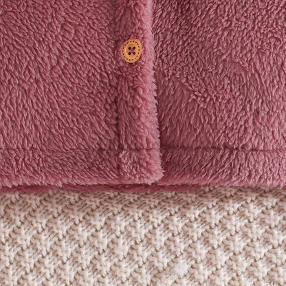 2PCS Baby Mädchen Winterkleid Und Samt Strickjacke Sets Kleinkind Langarm Verdickt Plüsch Mantel Kleider Outfit