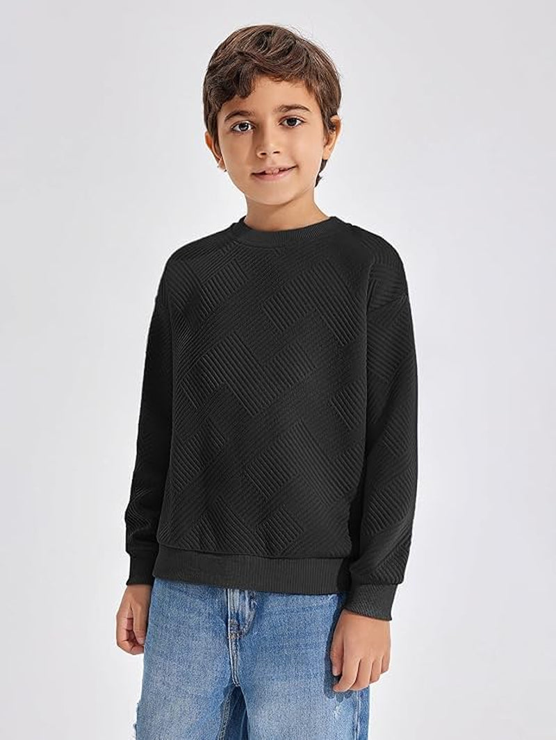 Haloumoning Jungen Langarmshirt Kinder Rundhals Sweatshirt Einfarbig Pullover Langarm T-Shirt Basic Top